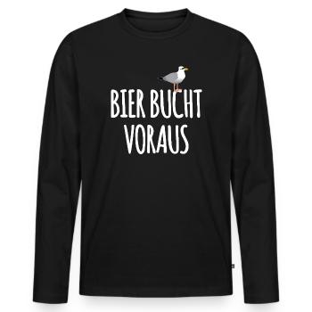 Bier Bucht Seefahrer Kneipe - Männer Premium Bio Langarmshirt - Schwarz - Vorne - Nico (187cm)