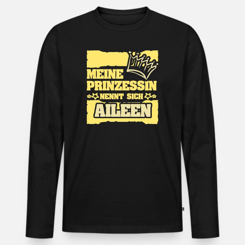 Spruch Aileen - Männer Premium Bio Langarmshirt - Schwarz