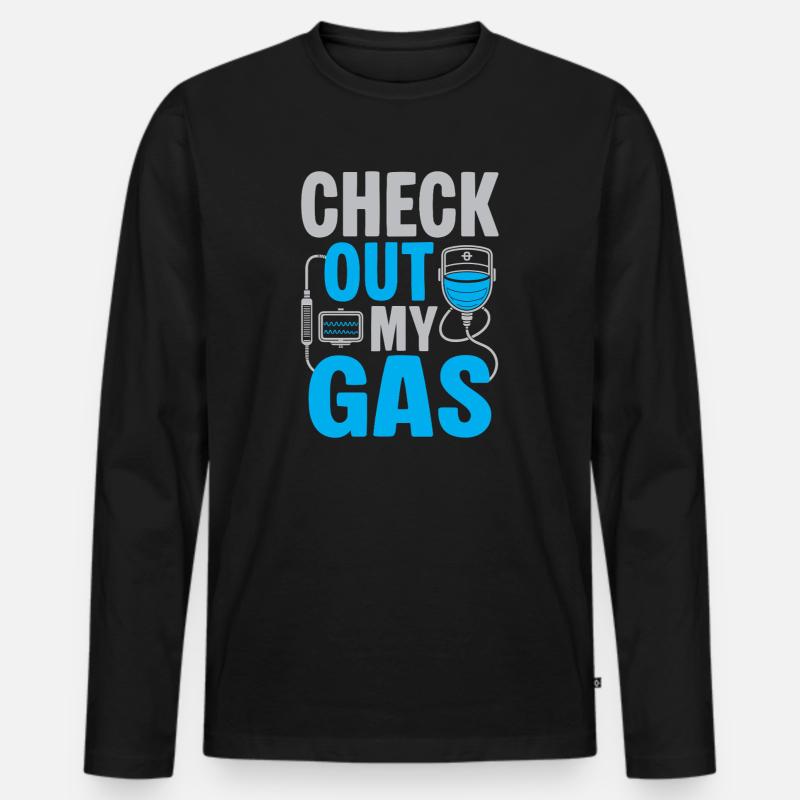 Anesthesiologist Check Out Anesthesia - Männer Premium Bio Langarmshirt - Schwarz