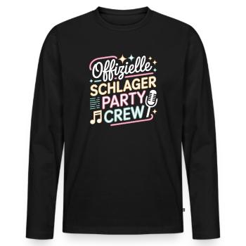 Schlager Party Crew Mallorca Festival JGA Malle - Männer Premium Bio Langarmshirt - Schwarz - Vorne - Nico (187cm)