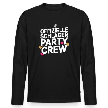 Schlager Party Crew Mallorca Festival JGA Malle - Männer Premium Bio Langarmshirt - Schwarz - Vorne - Nico (187cm)