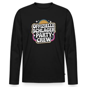 Schlager Party Crew Mallorca Festival JGA Malle - Männer Premium Bio Langarmshirt - Schwarz - Vorne - Nico (187cm)