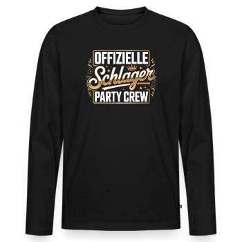 Schlager Party Crew Mallorca Festival JGA Malle - Männer Premium Bio Langarmshirt - Schwarz - Vorne - Nico (187cm)