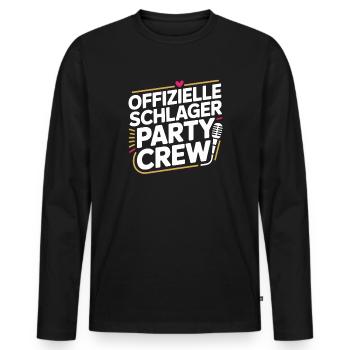 Schlager Party Crew Mallorca Festival JGA Malle - Männer Premium Bio Langarmshirt - Schwarz - Vorne - Nico (187cm)