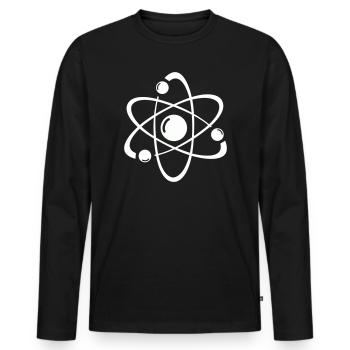 Art en ligne de maquettes atomiques - T-shirt manches longues Premium bio Homme - noir - Devant - Nico (187cm)