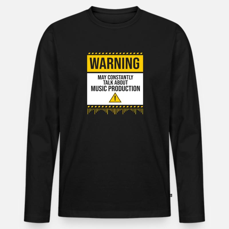 Keyboard DJ Djing Label - Männer Premium Bio Langarmshirt - Schwarz
