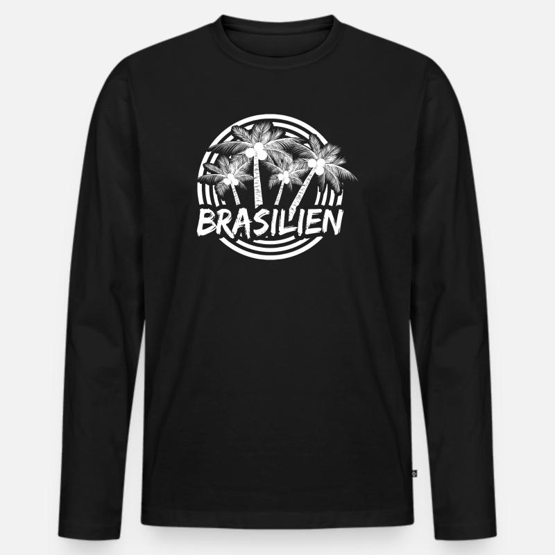 Ferien Brasilien - Männer Premium Bio Langarmshirt - Schwarz