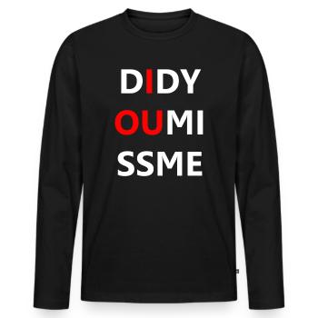 Holmes Q_05 - Men's Premium Organic Long Sleeve Shirt - black - Front - Nico (187cm)