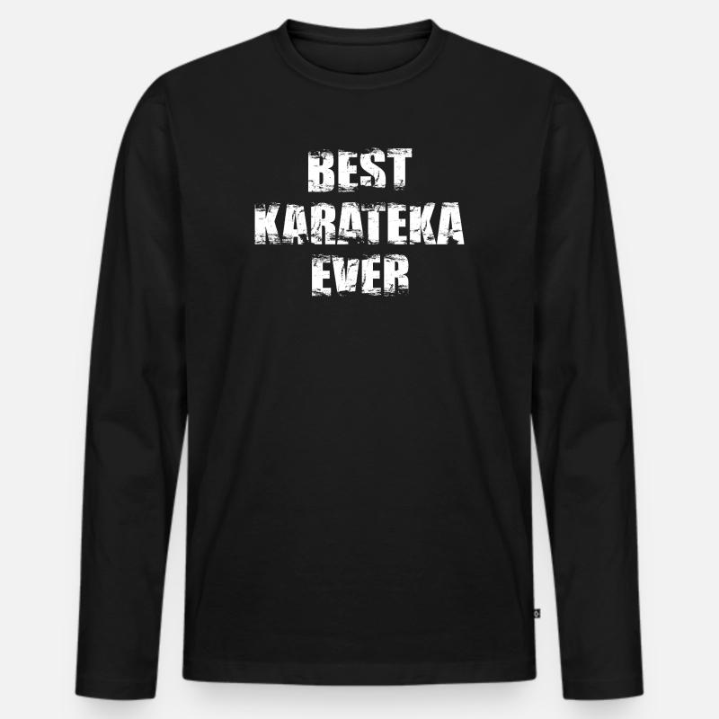 Bester Karateka aller Zeiten - Männer Premium Bio Langarmshirt - Schwarz
