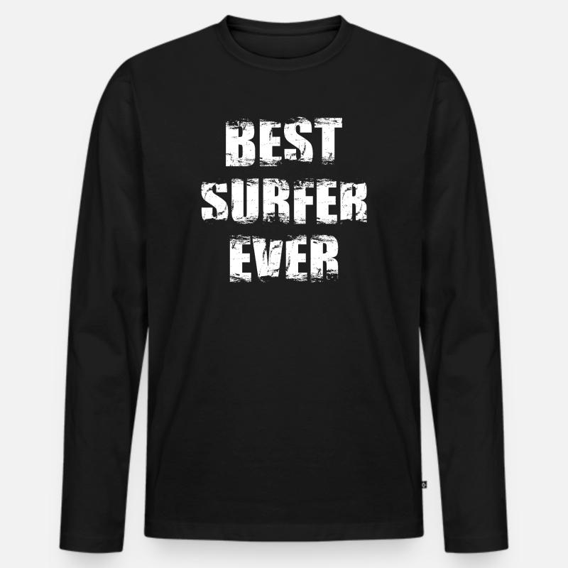Bester Surfer - Männer Premium Bio Langarmshirt - Schwarz