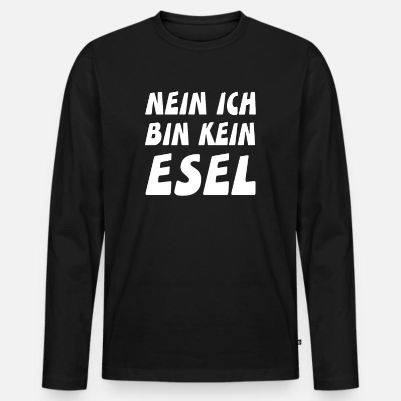 Esel - Männer Premium Bio Langarmshirt - Schwarz