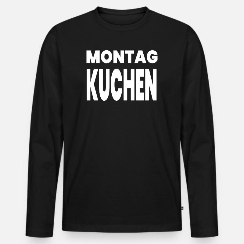 Kuchen - Männer Premium Bio Langarmshirt - Schwarz