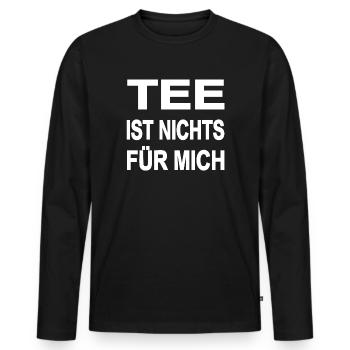 Tee - Männer Premium Bio Langarmshirt - Schwarz - Vorne - Nico (187cm)