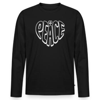 Graffiti de paix avec signe de paix - T-shirt manches longues Premium bio Homme - noir - Devant - Nico (187cm)