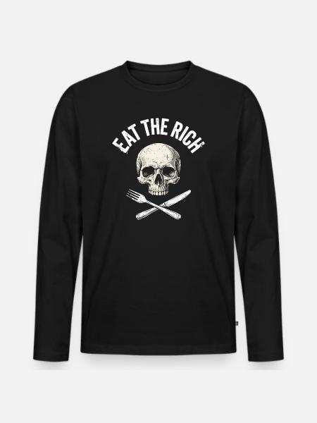 Eat the Rich Skull - Men's Premium Organic Long Sleeve Shirt - black