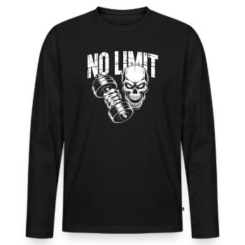 Conception de la puissance du crâne sans limite - T-shirt manches longues Premium bio Homme - noir - Devant - Nico (187cm)