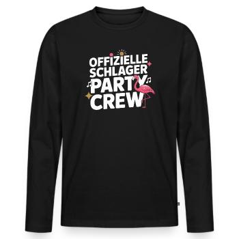 Schlager Party Crew Mallorca Flamingo JGA Malle - Männer Premium Bio Langarmshirt - Schwarz - Vorne - Nico (187cm)