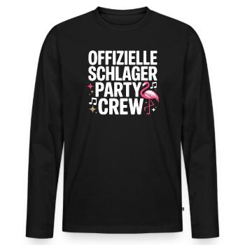 Schlager Party Crew Mallorca Flamingo JGA Malle - Männer Premium Bio Langarmshirt - Schwarz - Vorne - Nico (187cm)