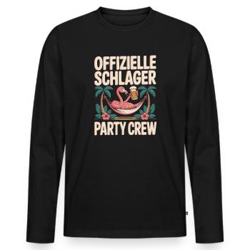Schlager Party Crew Mallorca Flamingo JGA Malle - Männer Premium Bio Langarmshirt - Schwarz - Vorne - Nico (187cm)