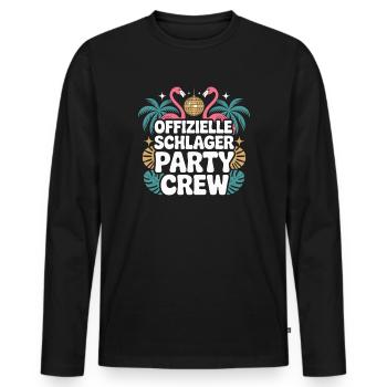 Schlager Party Crew Mallorca Flamingo JGA Malle - Männer Premium Bio Langarmshirt - Schwarz - Vorne - Nico (187cm)