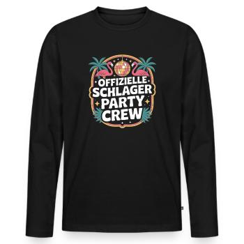 Schlager Party Crew Mallorca Flamingo JGA Malle - Männer Premium Bio Langarmshirt - Schwarz - Vorne - Nico (187cm)