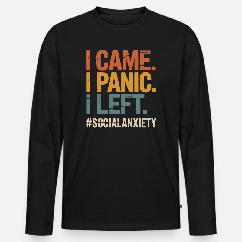 Introvertiertes Problem Lustiger Sozialfreak - Männer Premium Bio Langarmshirt - Schwarz