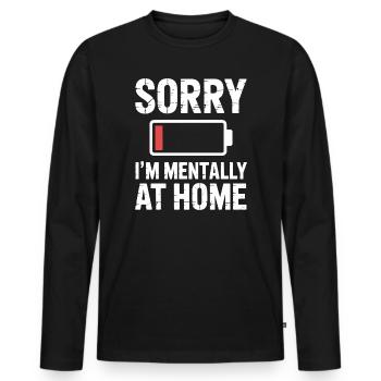 Low social battery of introverted lives - Men's Premium Organic Long Sleeve Shirt - black - Front - Nico (187cm)