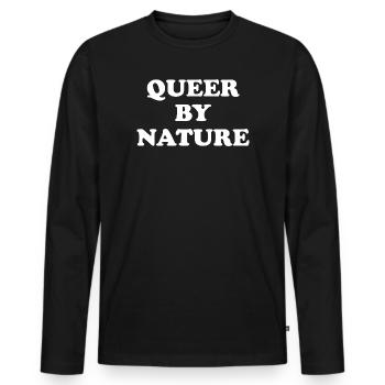 Queer par nature - T-shirt manches longues Premium bio Homme - noir - Devant - Nico (187cm)
