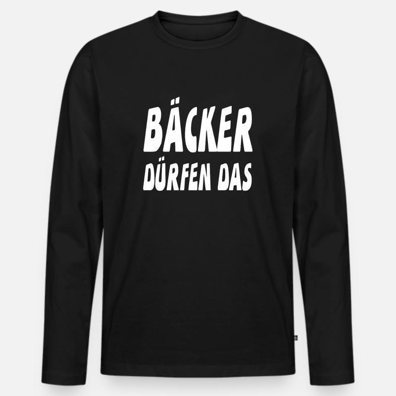 Bäcker - Männer Premium Bio Langarmshirt - Schwarz