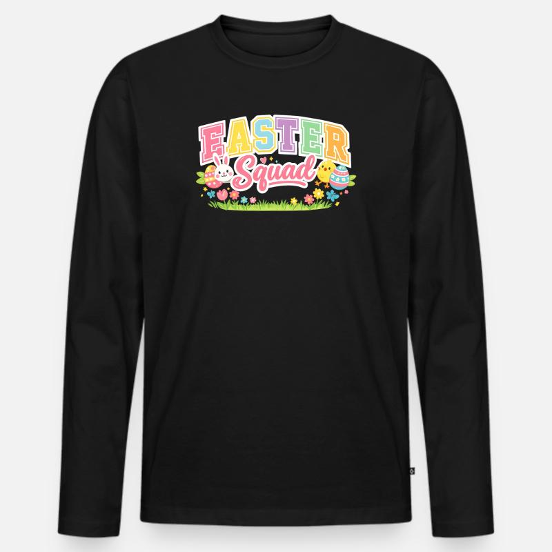 Easter Squad Egg Hunt - Men's Premium Organic Long Sleeve Shirt - black