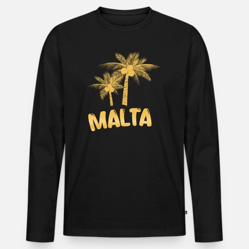 Malta - Männer Premium Bio Langarmshirt - Schwarz