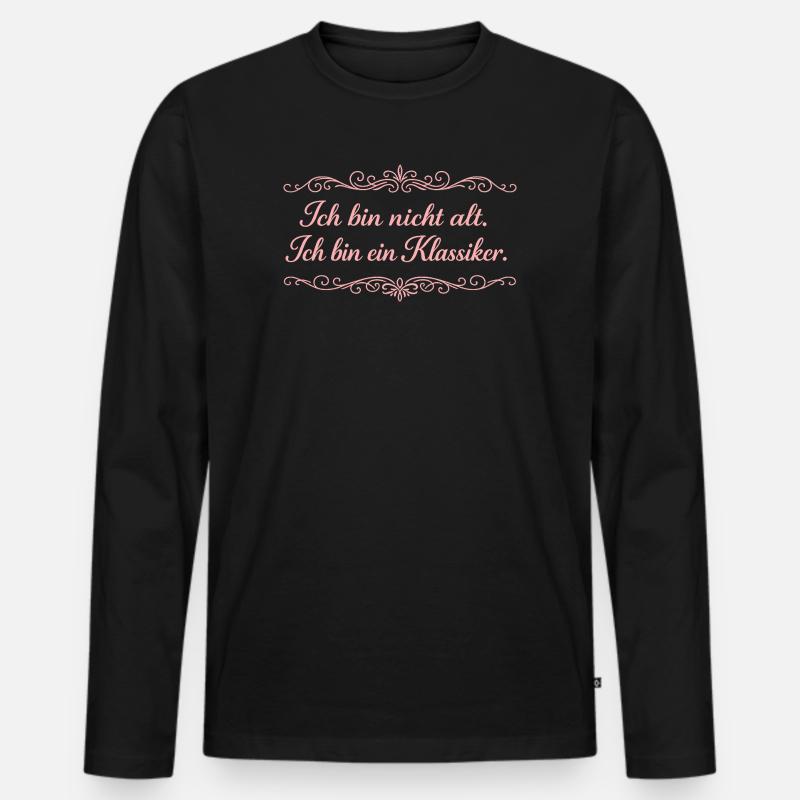 Ich bin nicht alt Klassiker - Männer Premium Bio Langarmshirt - Schwarz