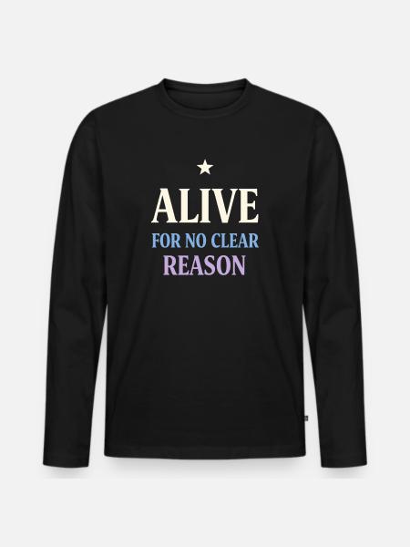 Existential humor, nihilism, humor, - Men's Premium Organic Long Sleeve Shirt - black