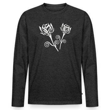 Roses - Men's Premium Organic Long Sleeve Shirt - heather anthracite - Front - Nico (187cm)