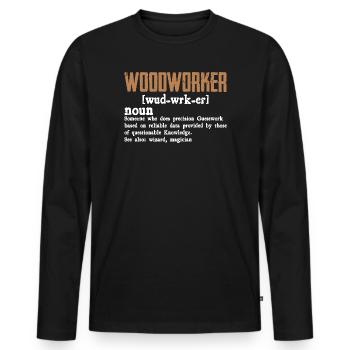 Rustic Woodworker Typo Design - Men's Premium Organic Long Sleeve Shirt - black - Front - Nico (187cm)