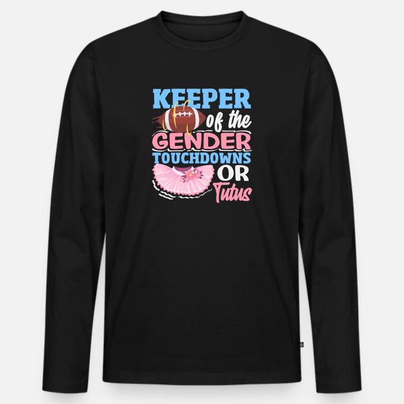 Hüter Des Geschlechts Touchdowns Oder Tutus - Männer Premium Bio Langarmshirt - Schwarz