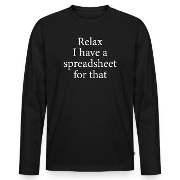 Détends-toi, j’ai un tableau pour ça - T-shirt manches longues Premium bio Homme - noir - Devant - Nico (187cm)