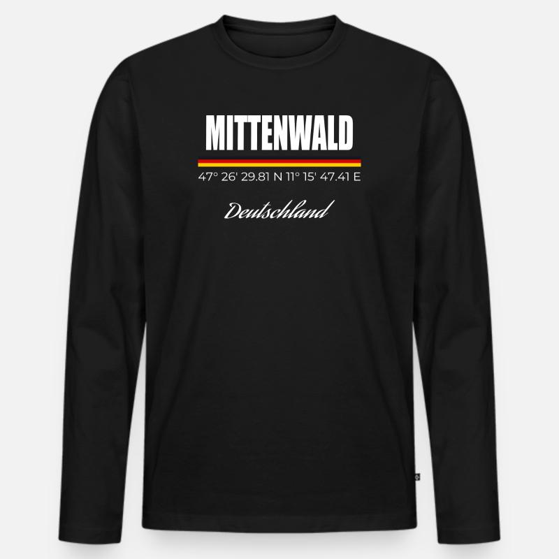 Mittenwald - Männer Premium Bio Langarmshirt - Schwarz