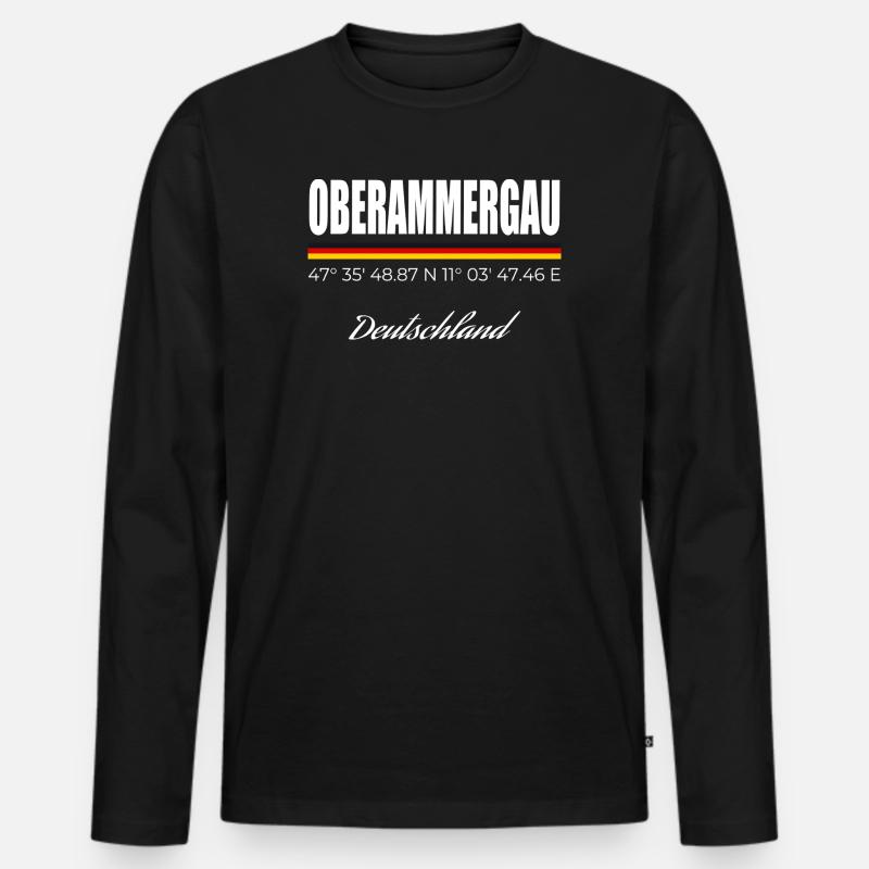Oberammergau - Männer Premium Bio Langarmshirt - Schwarz