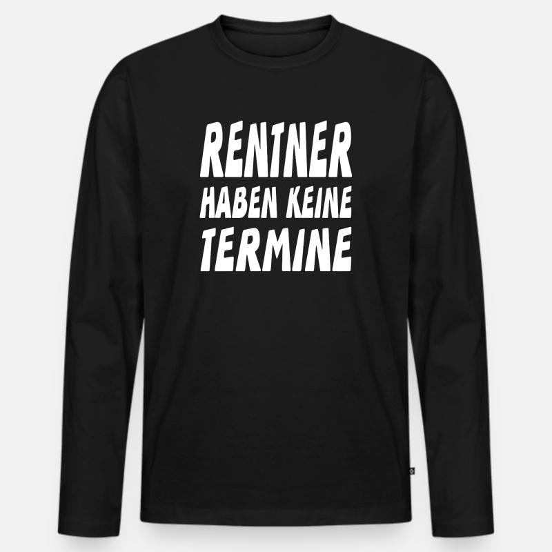 Rentner - Männer Premium Bio Langarmshirt - Schwarz