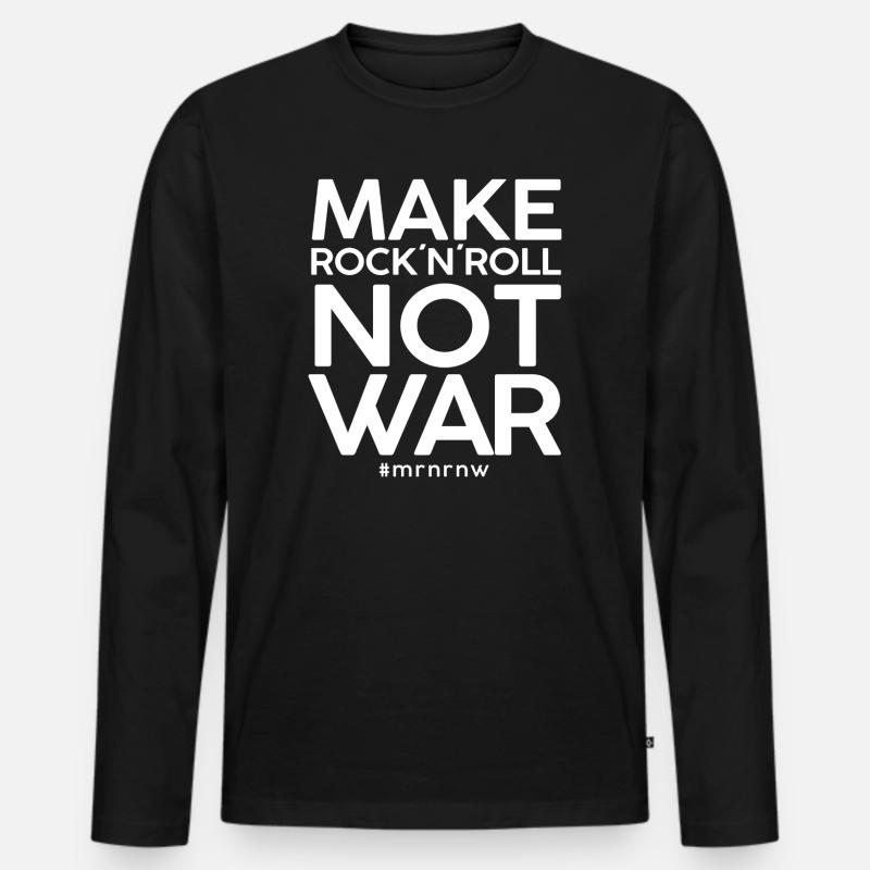MAKE ROCK´N´ROLL NOT WAR Classic 2014-Version - Männer Premium Bio Langarmshirt - Schwarz