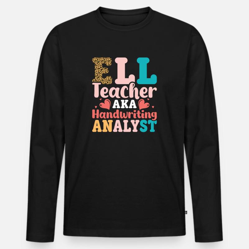 ELL-Lehrer englische Sprache - Männer Premium Bio Langarmshirt - Schwarz