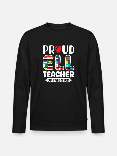 ELL Teacher English Language - Men's Premium Organic Long Sleeve Shirt - black