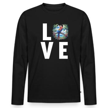 Aras Ara - Männer Premium Bio Langarmshirt - Schwarz - Vorne - Nico (187cm)