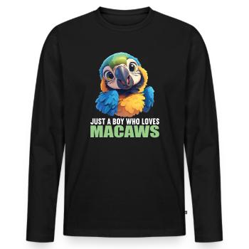 L’ère de l’ara - T-shirt manches longues Premium bio Homme - noir - Devant - Nico (187cm)