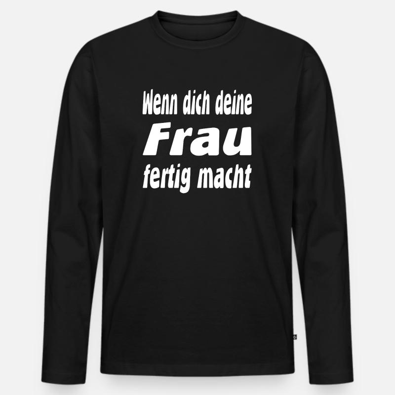 Frau - Männer Premium Bio Langarmshirt - Schwarz