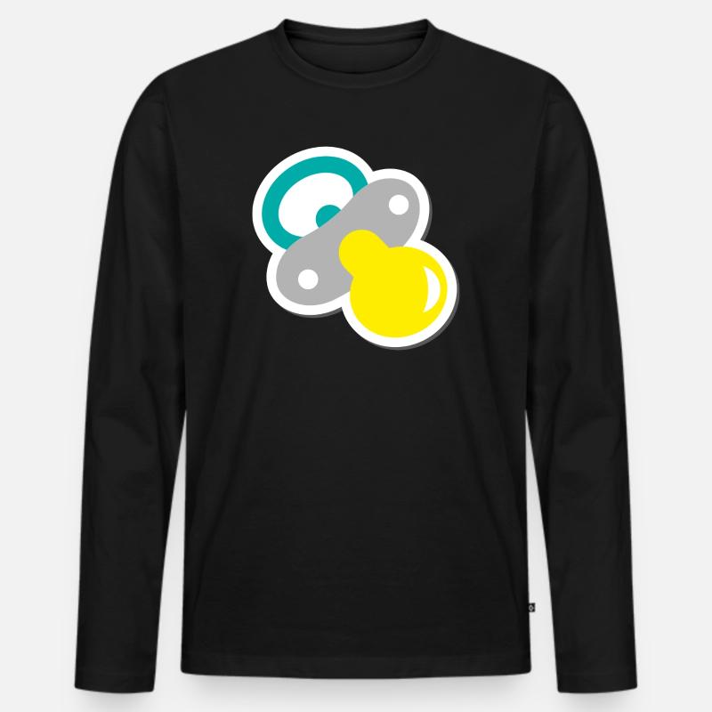 schnuller - Männer Premium Bio Langarmshirt - Schwarz
