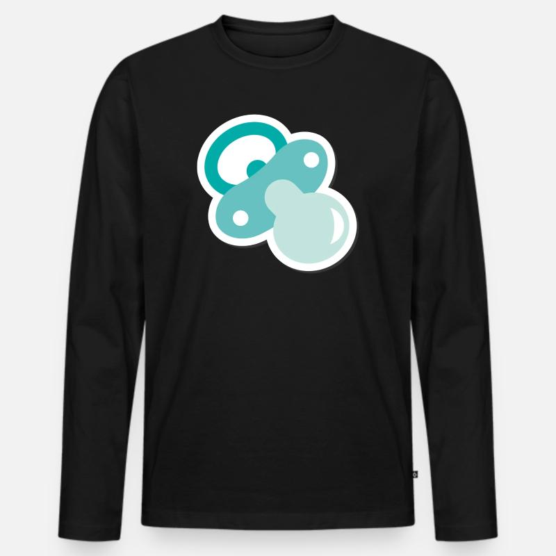 Schnuller - Männer Premium Bio Langarmshirt - Schwarz