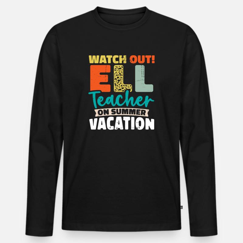 ELL-Lehrer englische Sprache - Männer Premium Bio Langarmshirt - Schwarz