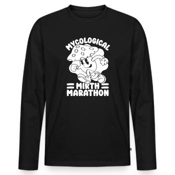 Marathon Mycologique de Rires aux Morilles - T-shirt manches longues Premium bio Homme - noir - Devant - Nico (187cm)
